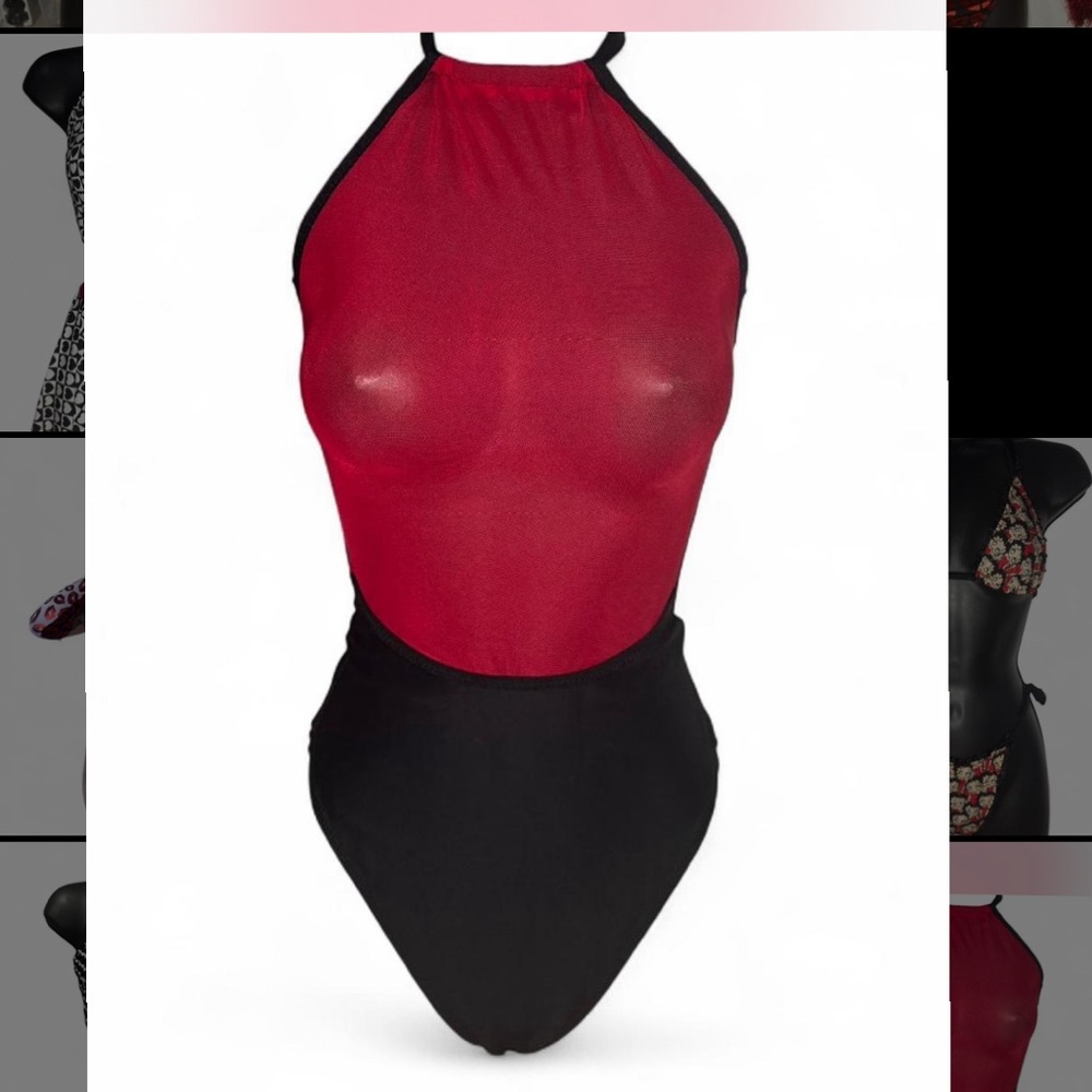 Red and Black Bodysuit